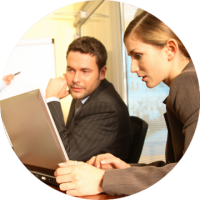 Guy and girl with computer